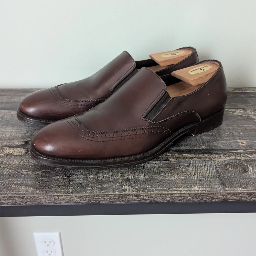 Salvatore Ferragamo Men's Brown Leather Brogue Loafer - Picture 2 of 10